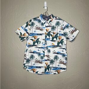 Hurley Men's Short Sleeve Button Down Shirt - Size Large